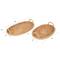 Hello Honey® Decorative Handwoven Oval Seagrass and Rattan Trays with Handles Set